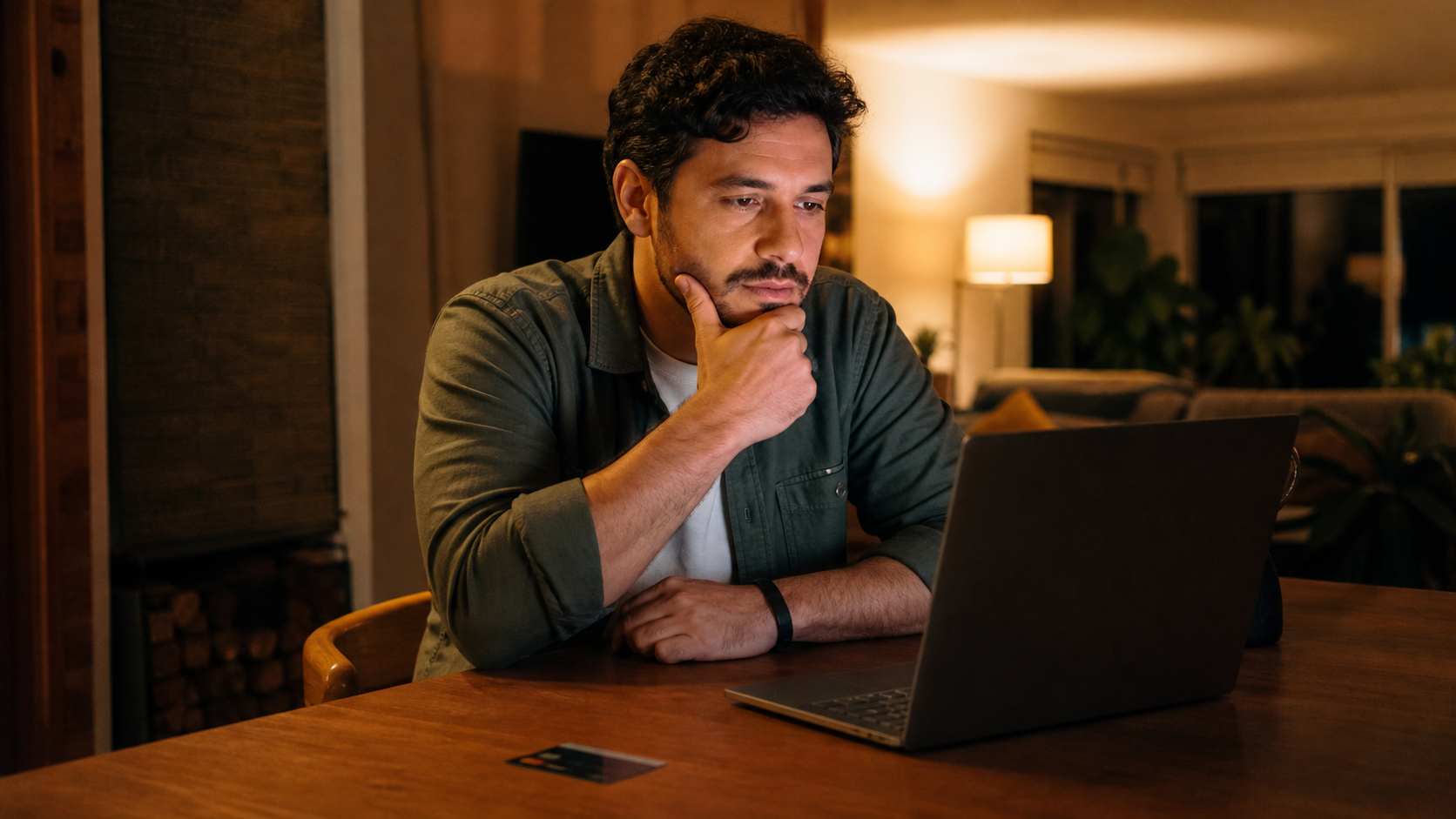 Consumidor fazendo uma pausa consciente antes de uma compra online