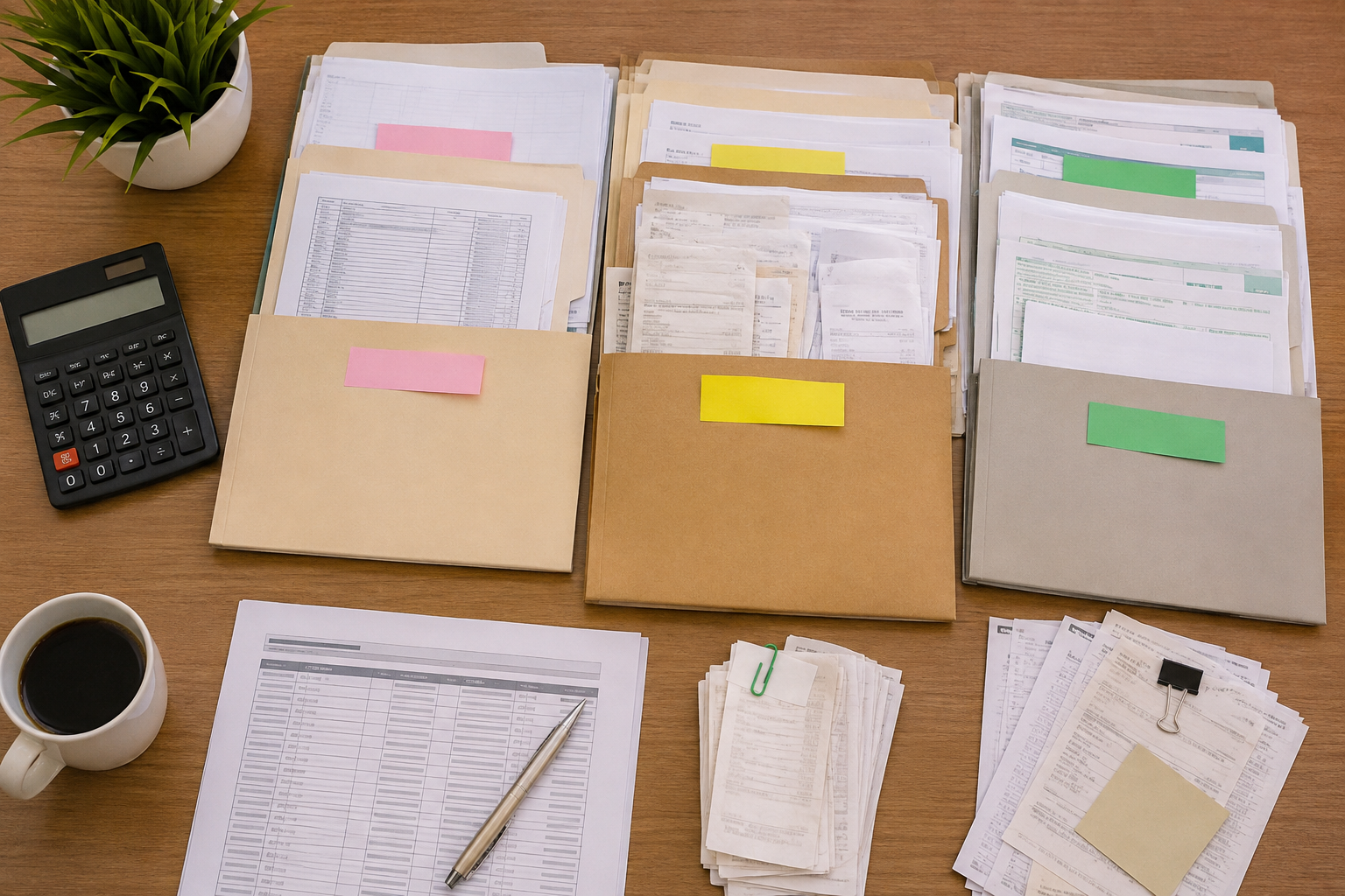 Pastas digitais e documentos classificados para conferência fiscal